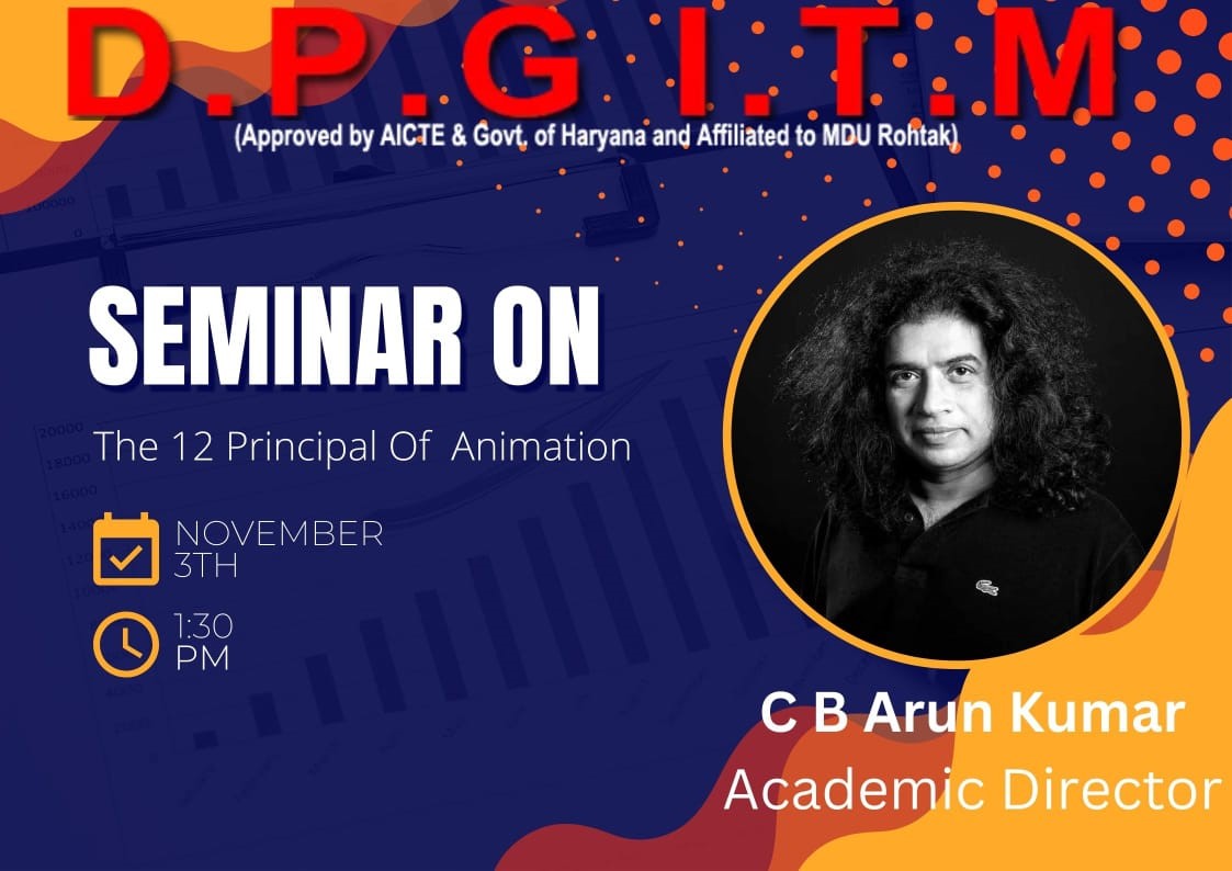 Seminar: 12 Principals of Animation – DPG Institute of Technology and  Management